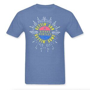 Dierks Bentley Concert T-Shirt Heather Blue Gettin' Sun Tee Comfy Casual Unisex